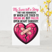 Open Heart Surgery Scars Tell A Story, Heart Attac Karte (Gelbe Blume)