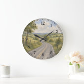 Open Highway Wall Clock — Scenic Road Design Große Wanduhr (Zuhause)
