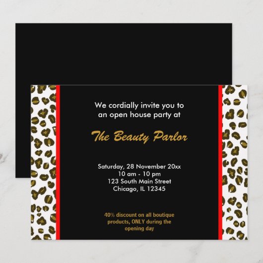 Open House Boutique Einladung (Vorne/Hinten)