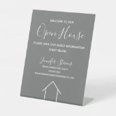 Open House Custom Real Anwesen Company Chic Gray Sockelschild (Vorderseite)