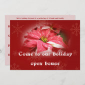 OPen House Einladung - Poinsettia auf Rot (Vorne/Hinten)