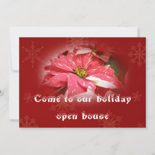 OPen House Einladung - Poinsettia auf Rot