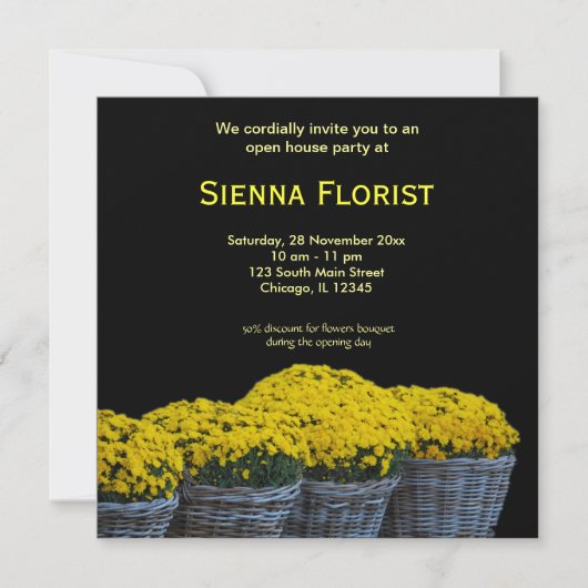 Open House Florist Business Einladung (Vorderseite)