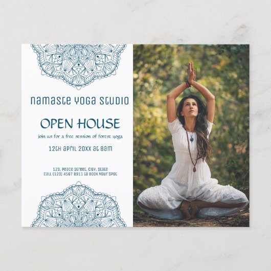 Open House for Yoga Meditation Promotional Foto Flyer (Vorne)