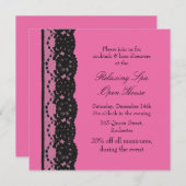 Open House French Lace Fuchsia Einladung (Vorne/Hinten)
