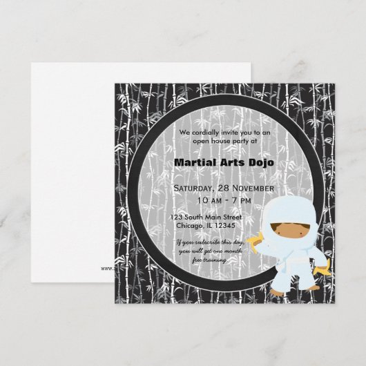 Open House für Kampfkunst Einladung (Vorne/Hinten)
