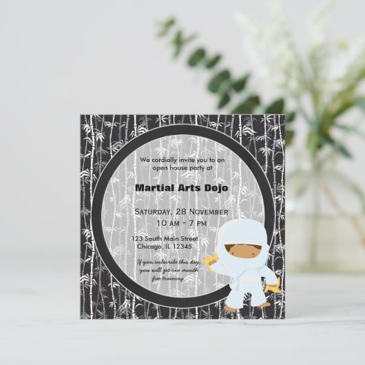 Open House für Kampfkunst Einladung (Stehend Vorderseite)
