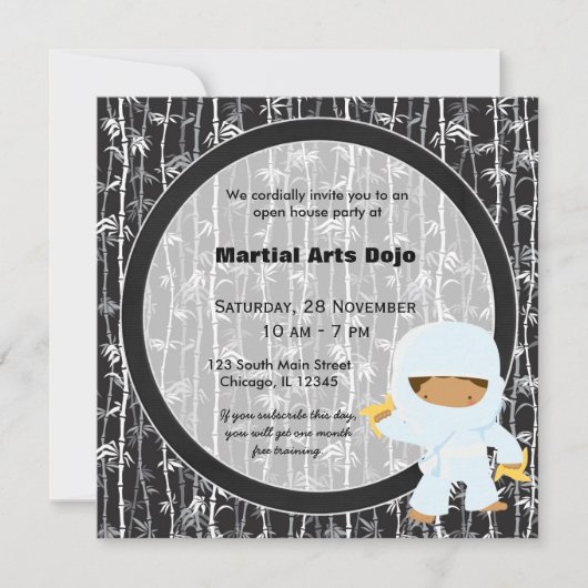 Open House für Kampfkunst Einladung (Vorderseite)