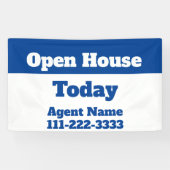 Open House Heute Blau und Weiß Real Anwesen Agent Banner (Horizontal)
