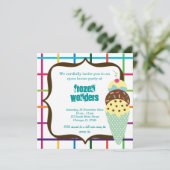 Open House Ice Cream Salon Einladung (Stehend Vorderseite)