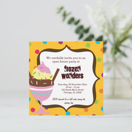 Open House Ice Salon Einladung (Stehend Vorderseite)