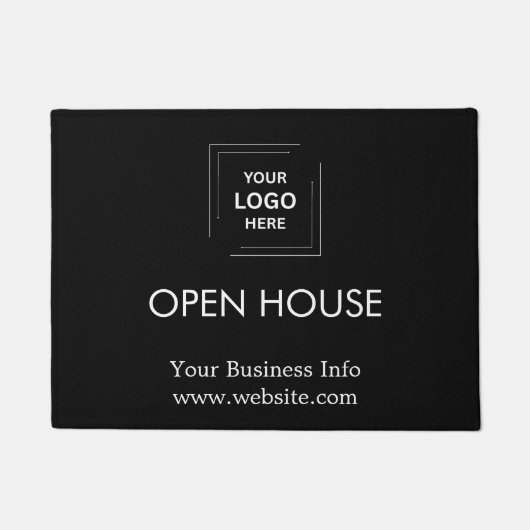 Open House | Modernes Black Real Anwesen Realtor Fußmatte (Vorderseite)