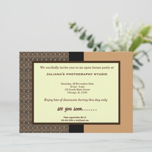 Open House New Business Einladung (Stehend Vorderseite)