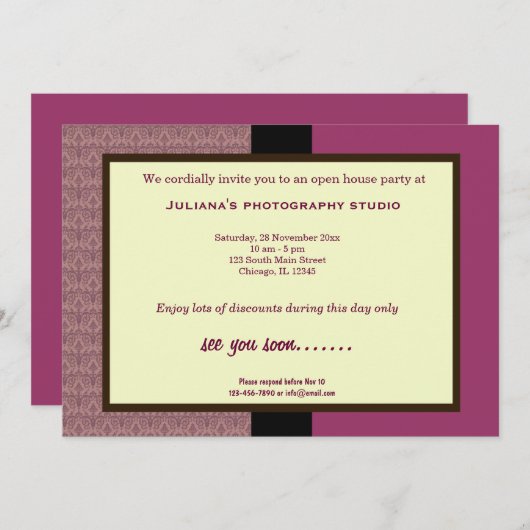 Open House New Business Einladung (Vorne/Hinten)