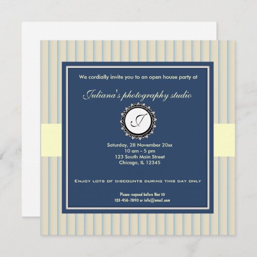 Open House New Business Einladung (Vorne/Hinten)