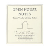 Open House Notepad for Realtors Notizblock (Vorderseite)