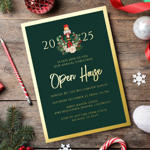 Open House Nutcracker Script Weihnachts-Party Folieneinladung