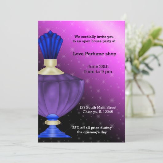 Open House Parfümerie Einladung (Stehend Vorderseite)
