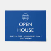 Open House Property Listing Blue Real Anwesen Fußmatte (Vorderseite)