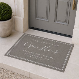 Open House Property Listing Elegant Taupe Realtor Fußmatte