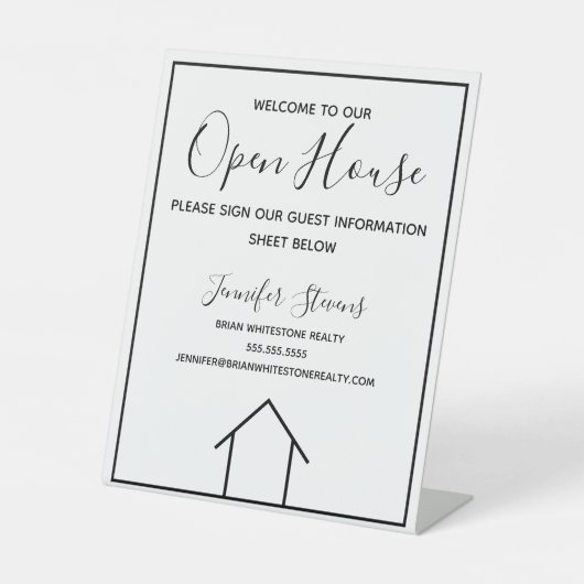 Open House Real Anwesen Agent Custom Realty Sockelschild (Vorderseite)