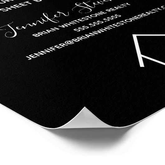 Open House Real Anwesen Company Custom Black Poster (Ecke)