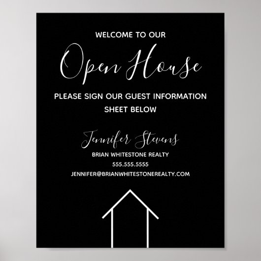 Open House Real Anwesen Company Custom Black Poster (Vorne)