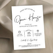 Open House Real Anwesen Minimalistisch Schwarz & W Einladung