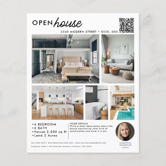 Open House Real Anwesen Nur Marketing Foto aufgeli Flyer (Vorne)