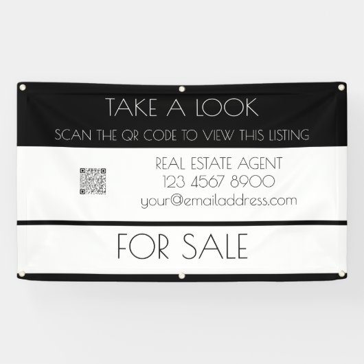 Open House Real Anwesen QR Code Property Promo Banner (Horizontal)