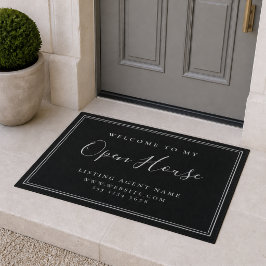 Open House Real Anwesen Schwarzes Elegantes Ambien Fußmatte