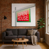 Open House Real Anwesen Sign Poster