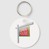 Open House Real Anwesen Sign Schlüsselanhänger (Rückseite)