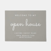 Open House Real Anwesen Willkommen Warm Gray Realt Fußmatte (Vorderseite)