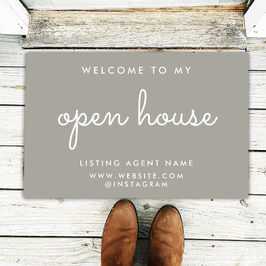 Open House Real Anwesen Willkommen Warm Gray Realt Fußmatte