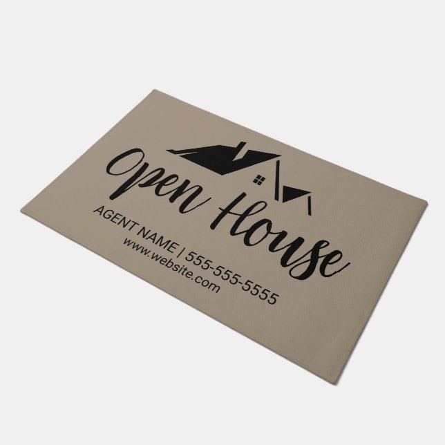 Open House Realtor Door Mat Fußmatte (Schrägansicht)