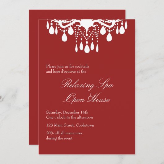 Open House Red Grand Ballsaal Einladung (Vorne/Hinten)