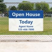 Open House Today Blue White Real Estate Agent Name Banner (Insitu)
