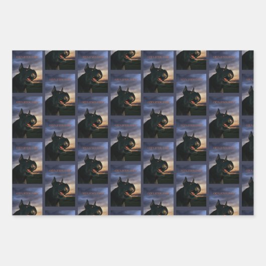 Open If You Dare. Big, black dog Geschenkpapier Set (Vorderseite 2)