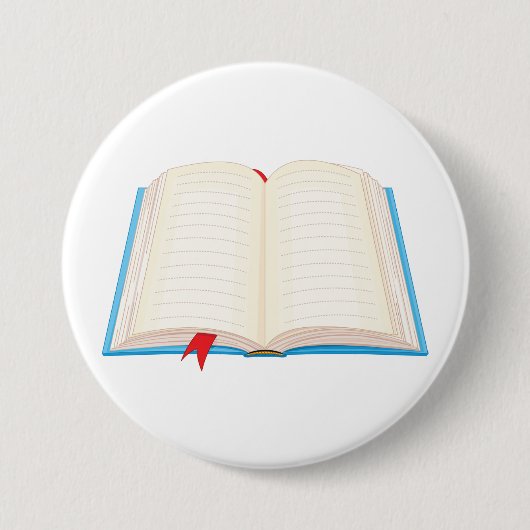 Open Lined Book Red Bookmark Button (Vorderseite)