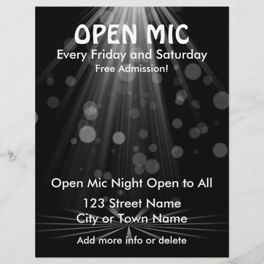 Open Mic Flyer (Vorne)