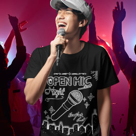 Open Mic Night New York City Mens Graphic Style T-Shirt