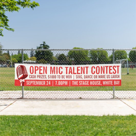 Open mic Talent Wettbewerb rot Banner (Insitu)