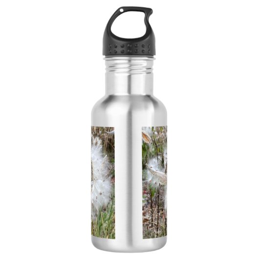 Open Milkweed Pods | Samen mit Seide | Edelstahlflasche (Vorderseite)