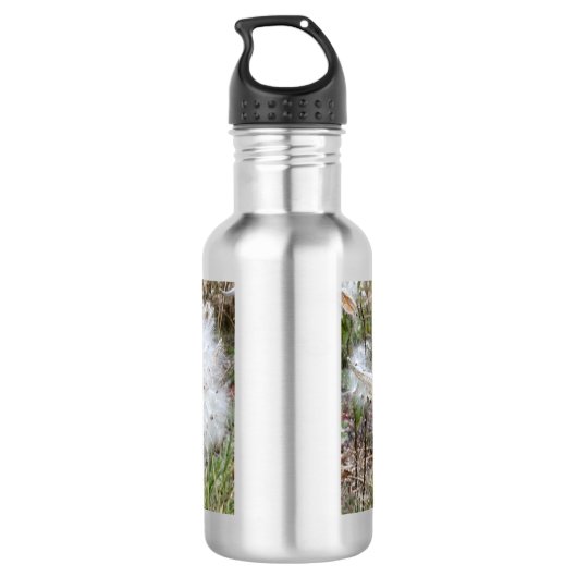 Open Milkweed Pods | Samen mit Seide | Edelstahlflasche (Rückseite)