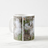 Open Milkweed Pods | Samen mit Seide | Kaffeetasse (Vorderseite Links)