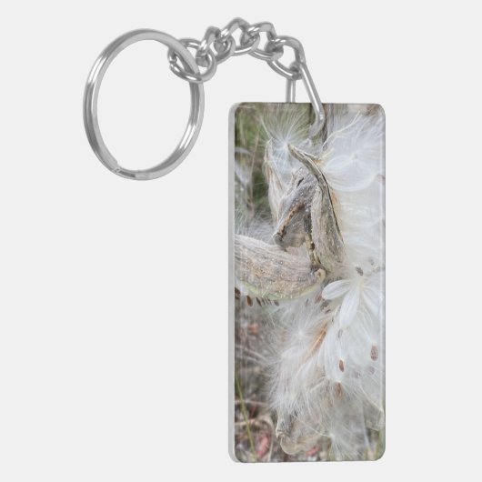 Open Milkweed Pods | Samen mit Seide | Schlüsselanhänger (Vorderseite links)