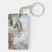 Open Milkweed Pods | Samen mit Seide | Schlüsselanhänger (Rückseite)