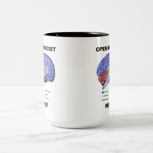 Open Mindset Inside (anatomisches Gehirn) Zweifarbige Tasse (Mittel)