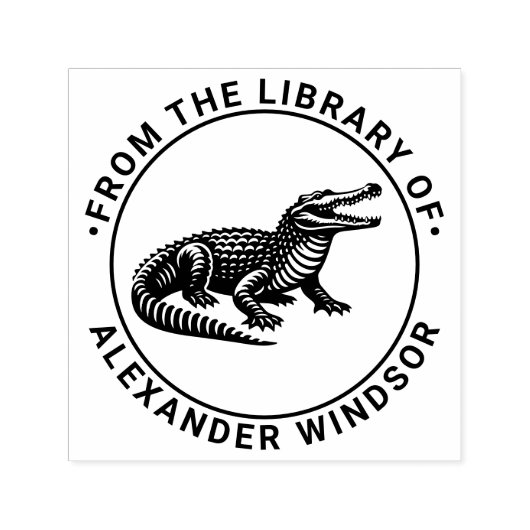Open Mouth Crocodile Library of Book Name R Permastempel (Design)